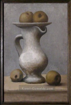 Stillleben au Pichet et aux pommes 1913 kubistisch Ölgemälde